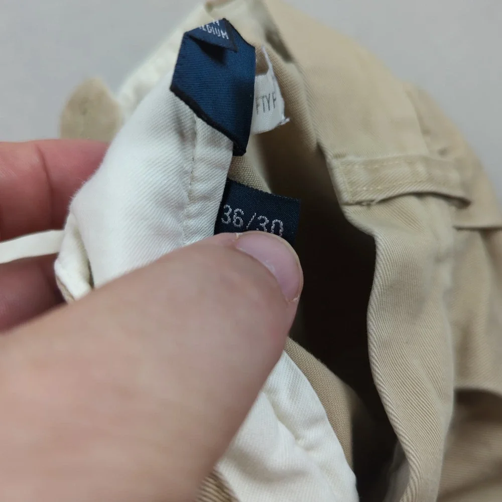 Vtg Polo Ralph Lauren Pants Men 36x30 Khaki Hammond Pleated Cuffed Preppy Office
